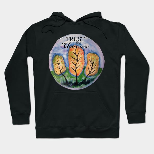 Trust the Universe Tree Painting Hoodie by Heartsake